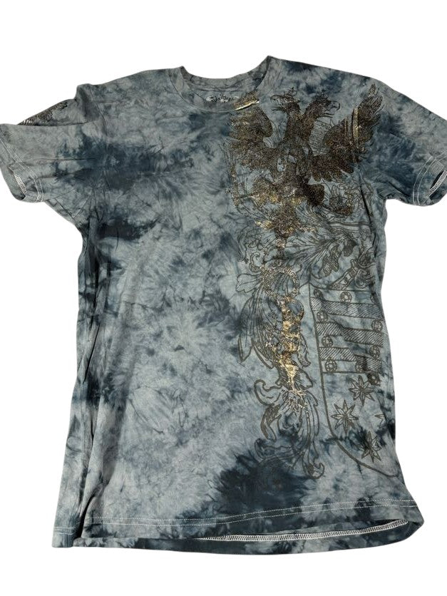 Pollution Blue Shirt with Golden Eagle