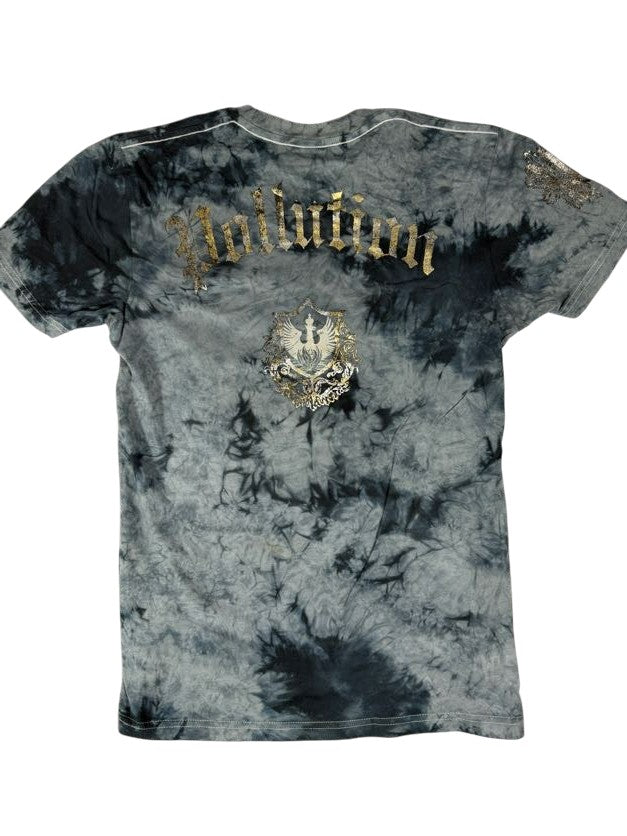 Pollution Blue Shirt with Golden Eagle