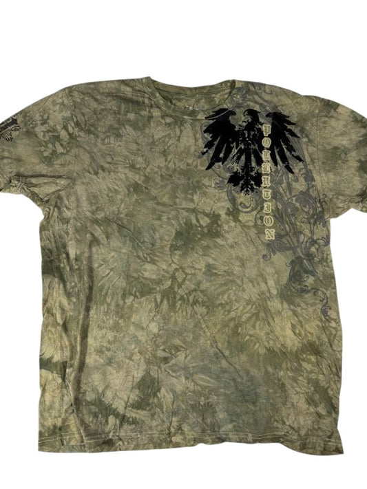 Pollution Green Shirt with Velvet Eagle