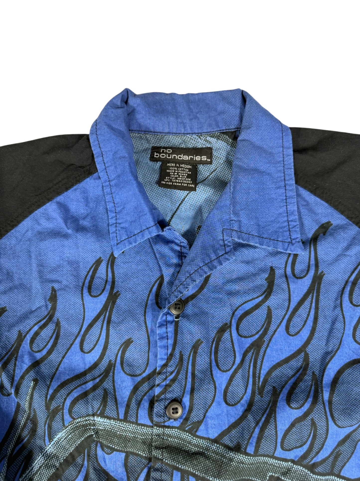 No Boundaries Flaming Car Button Up Shirt