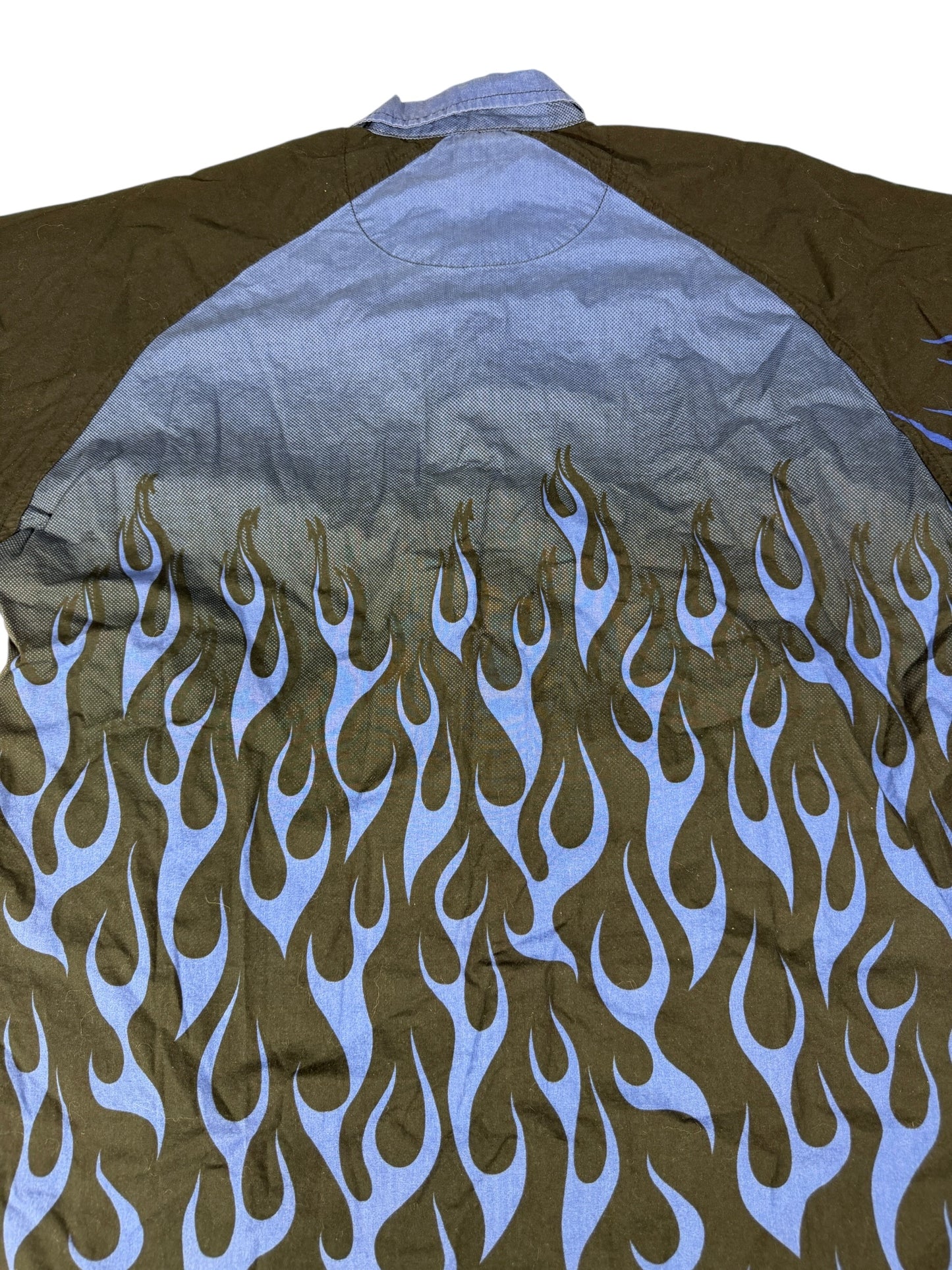 No Boundaries Flaming Car Button Up Shirt