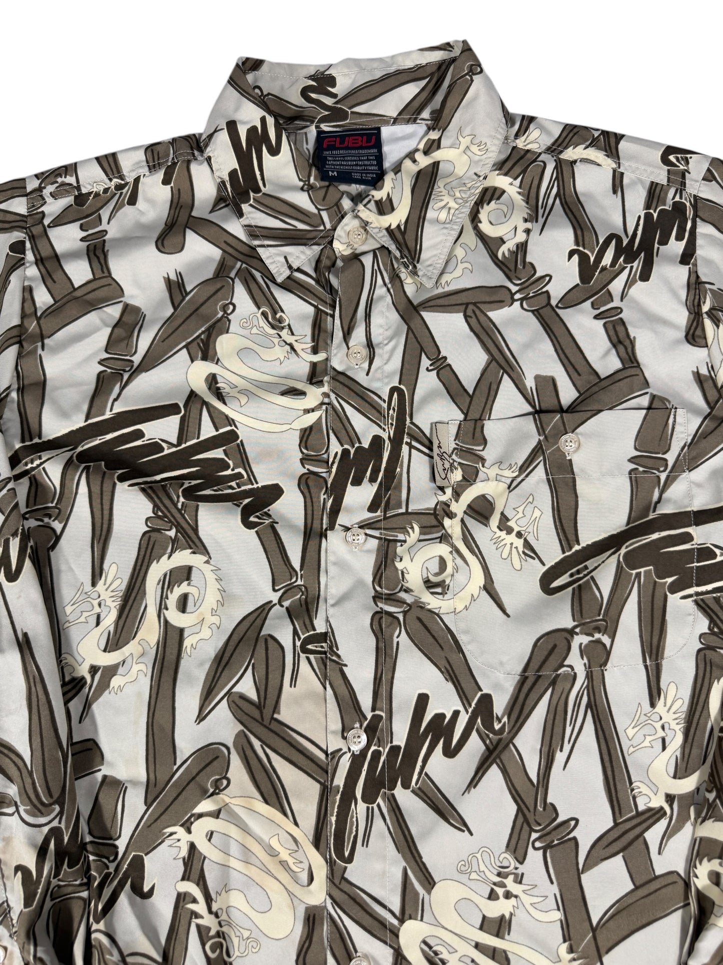 Fubu Dragons Long Sleeve Button Up Shirt