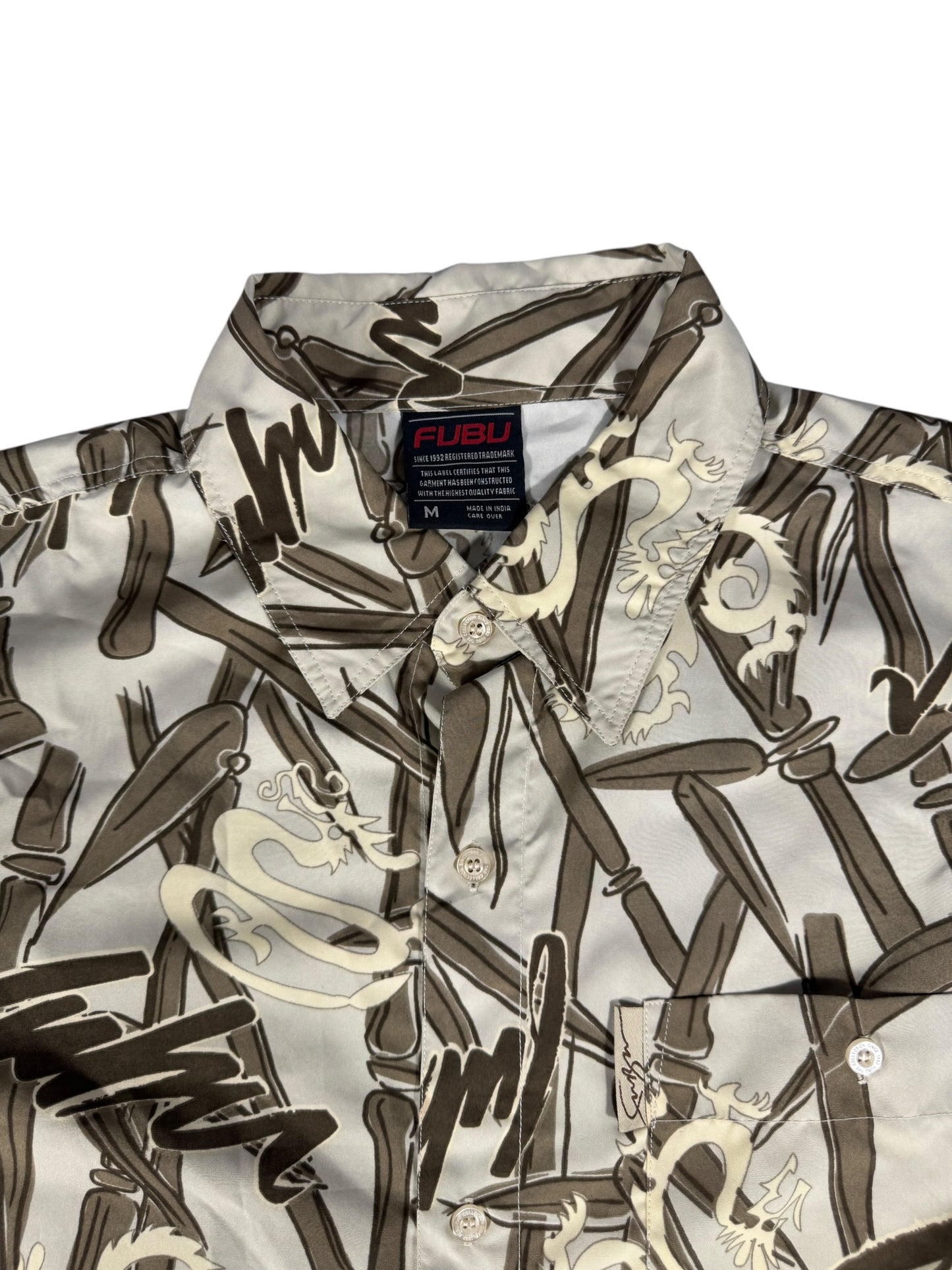 Fubu Dragons Long Sleeve Button Up Shirt