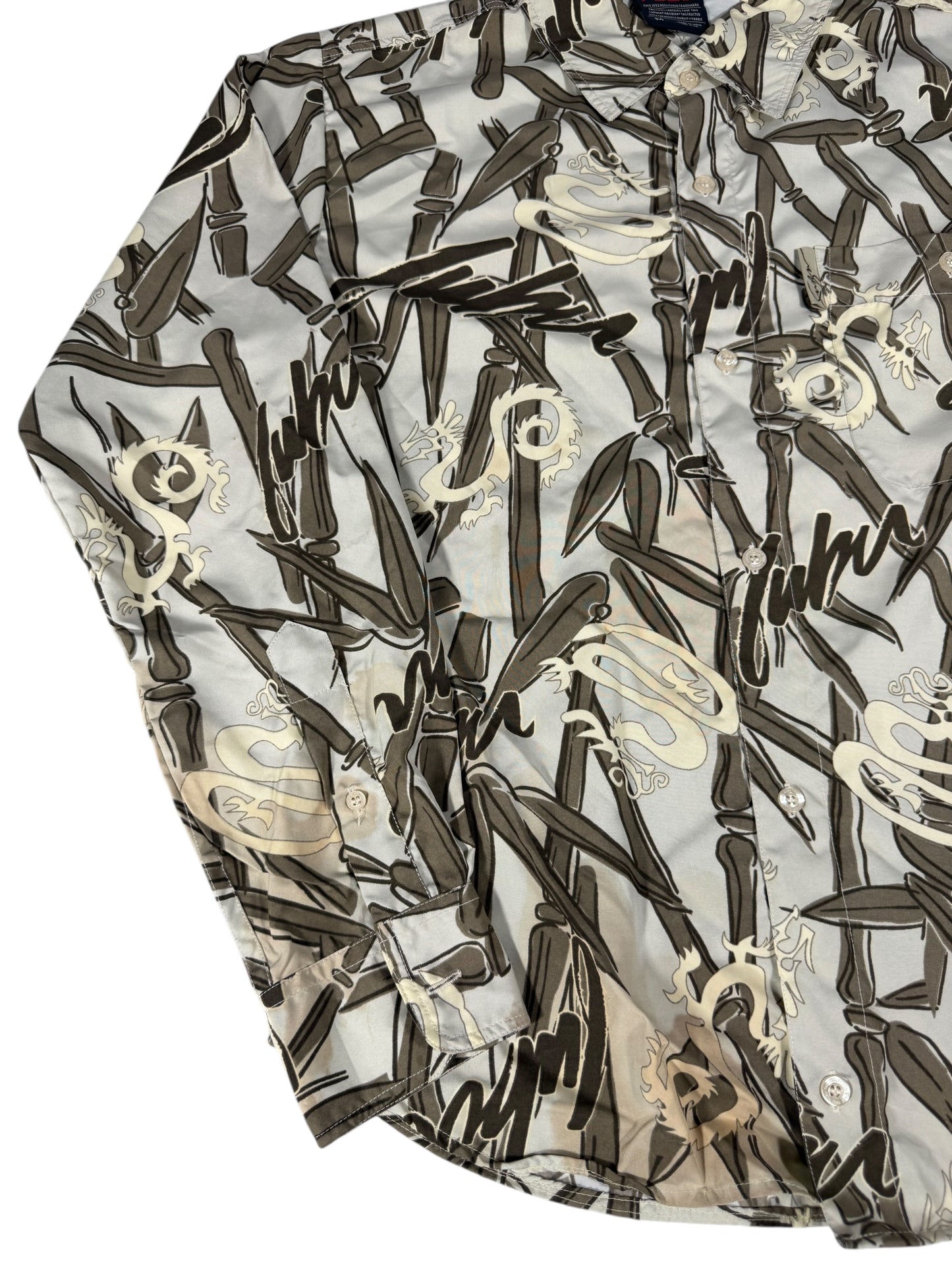 Fubu Dragons Long Sleeve Button Up Shirt