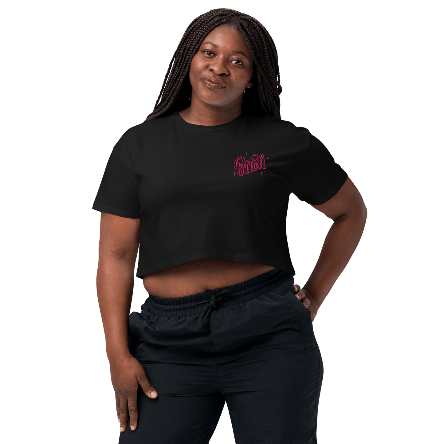 Magical Bitch Embroidered Crop Top