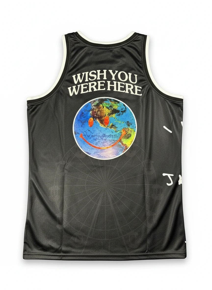 Throwback Rack black mesh basketball jersey with