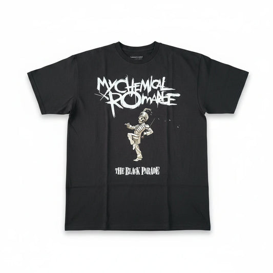 Throwback Rack My Chemical Romance The Black Parade graphic t-shirt in black cotton with marching skeleton print.