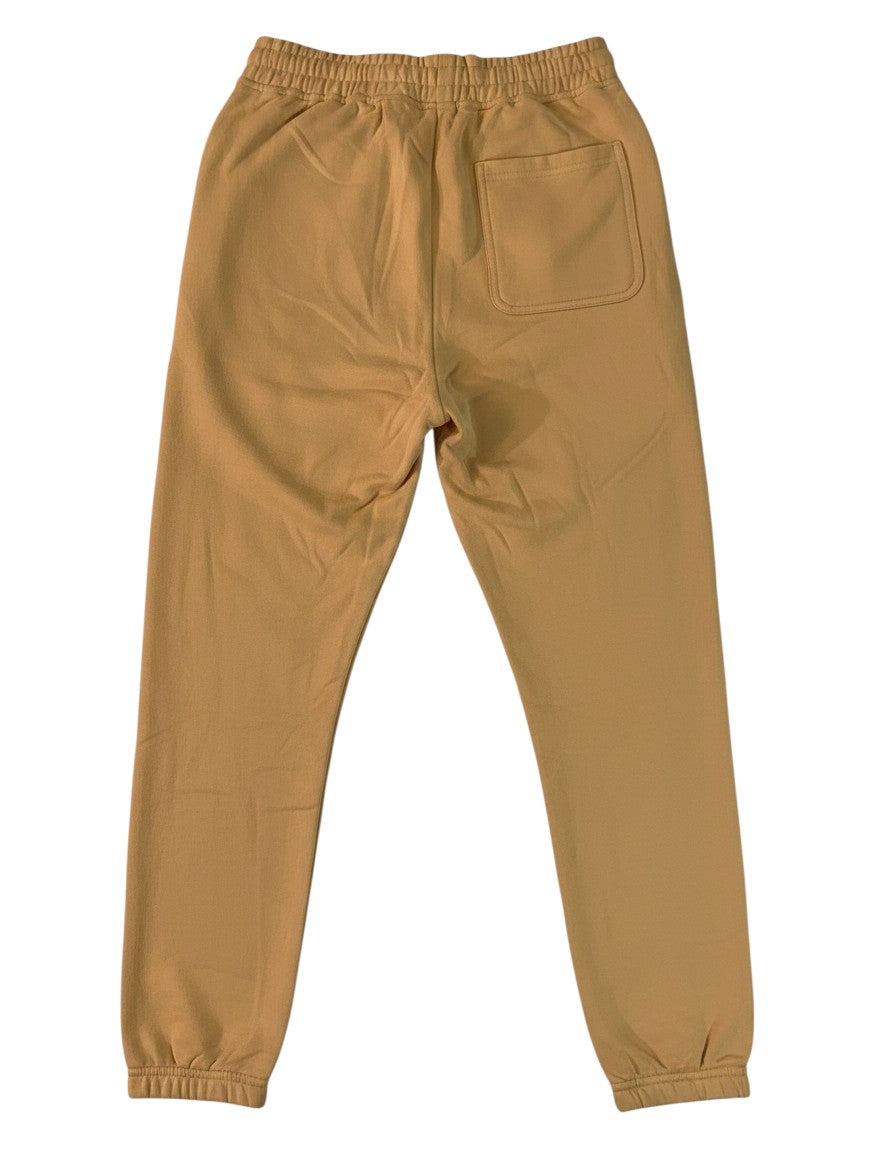 Throwback Rack yellow mushroom graphic sweatpants with elastic waistband and cuffs, and a back pocket.