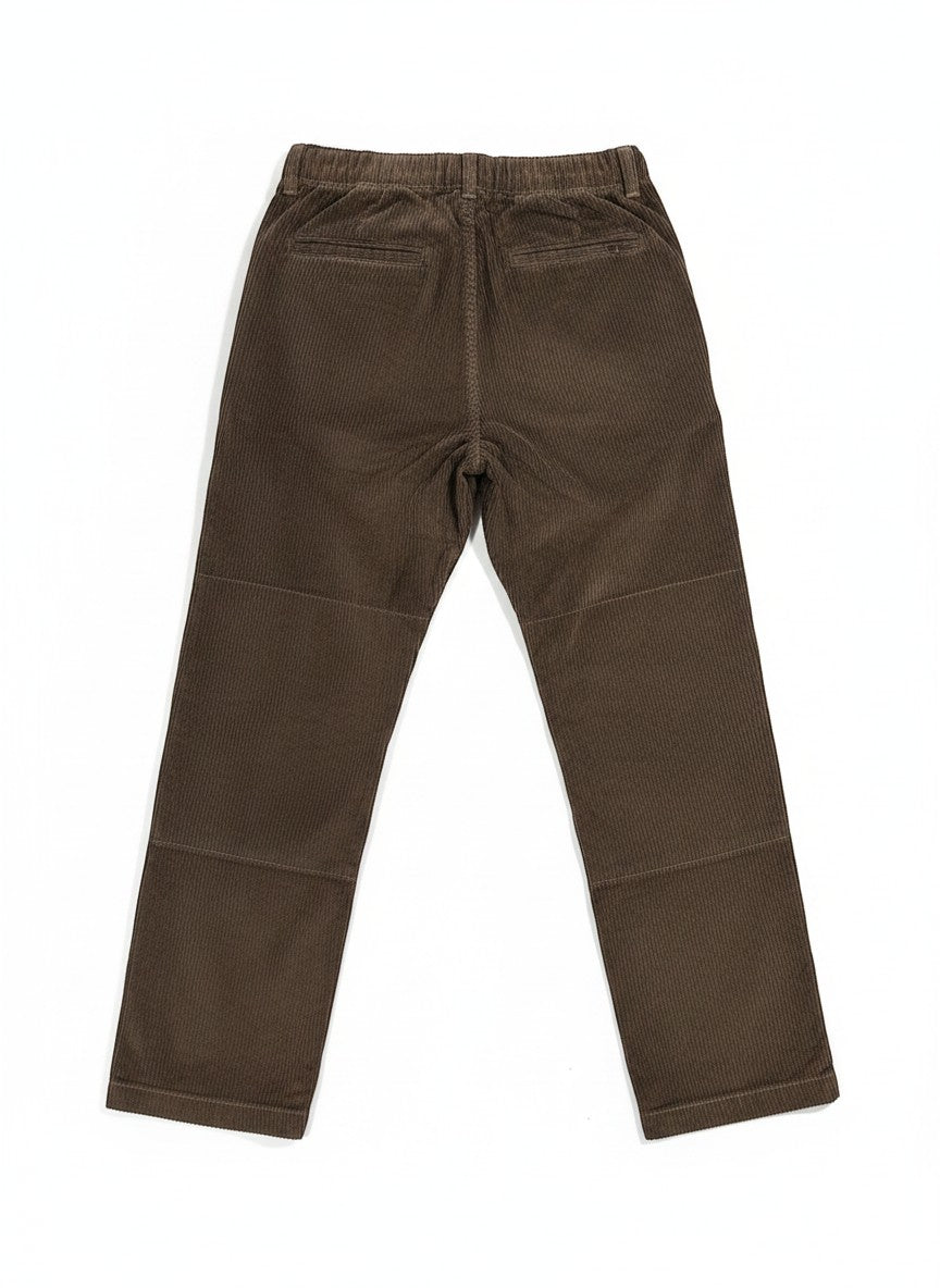 Throwback Rack Levi's brown corduroy jeans with elastic waistband and two back pockets.