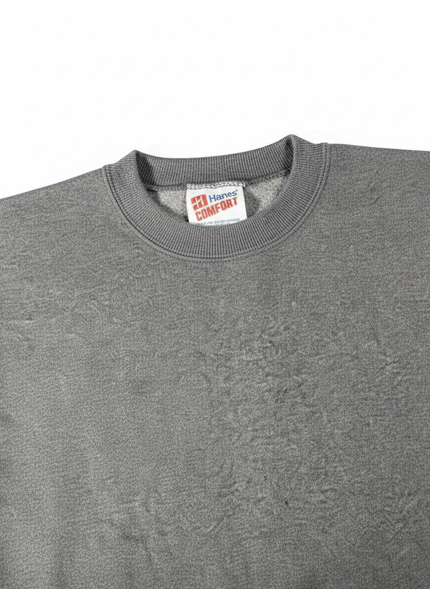 Throwback Rack heavyweight gray Hanes Comfort sweatshirt, size L. Vintage, never worn, relaxed fit.