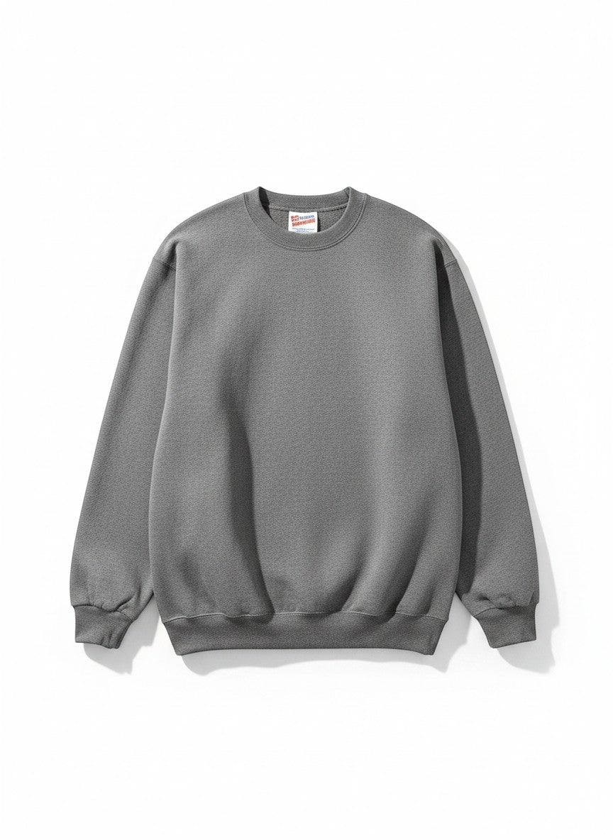 Throwback Rack heavyweight gray crewneck sweatshirt. Vintage, never worn, size L.