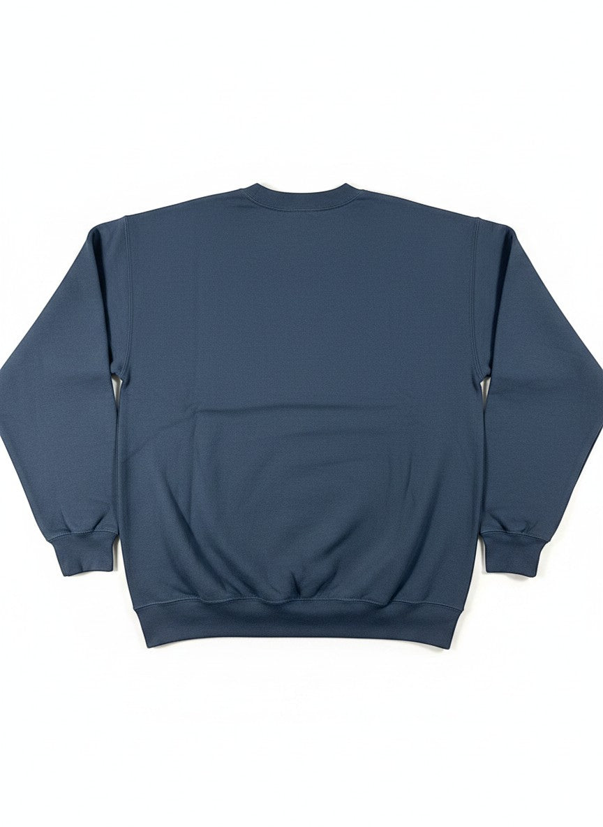 Throwback Rack navy blue crew neck vintage sweatshirt, size M or 2XL. Made from comfortable cotton blend.