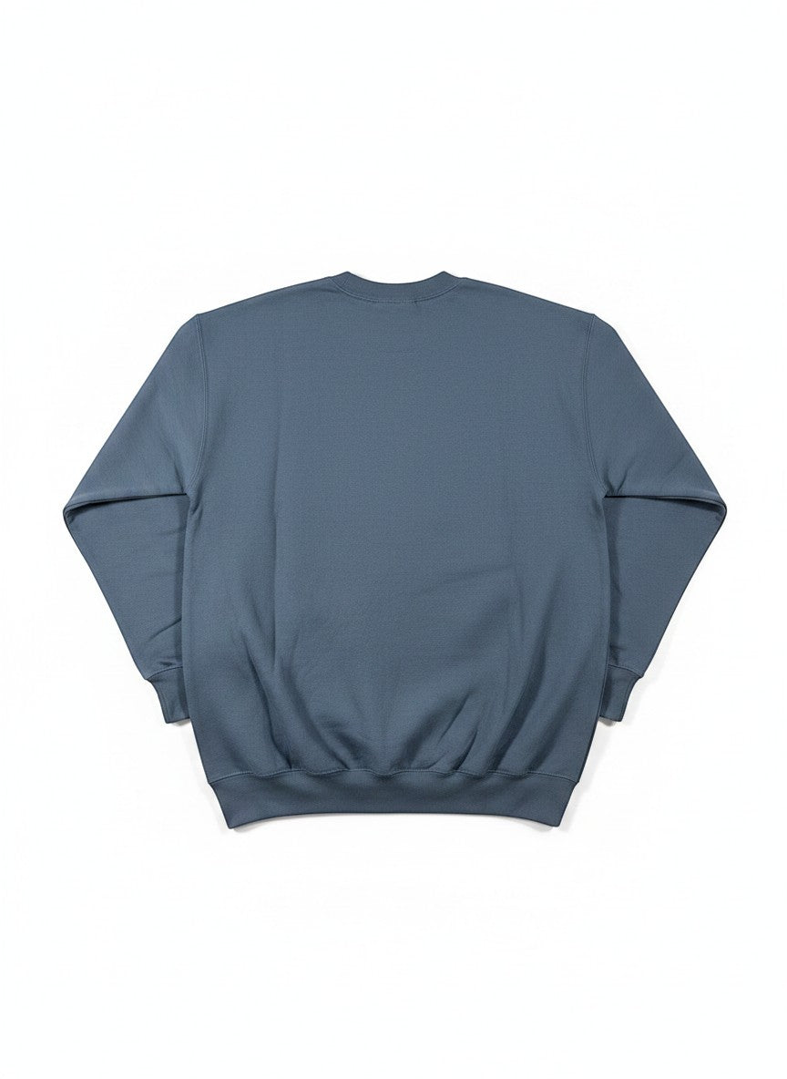 Throwback Rack vintage blue crewneck sweatshirt with Snap-On Wrench graphic on front. Relaxed fit, crew neck, long sleeves.